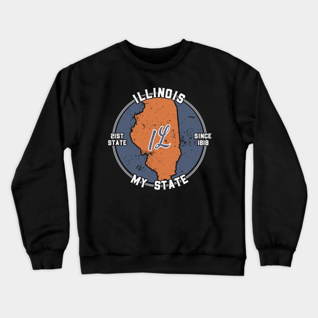 Illinois My State Patriot State Tourist Gift Crewneck Sweatshirt by atomguy